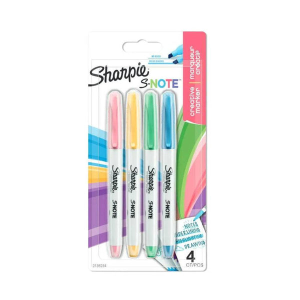 Surtido 4 Rotuladores Sharpie Snote Punta Biselada
