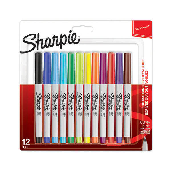 Set 12 Rotuladores Punta Ultrafina Permanente Sharpie