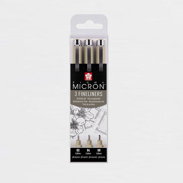 Estuche 3 Rotuladores Negros Pigma Micron Sakura