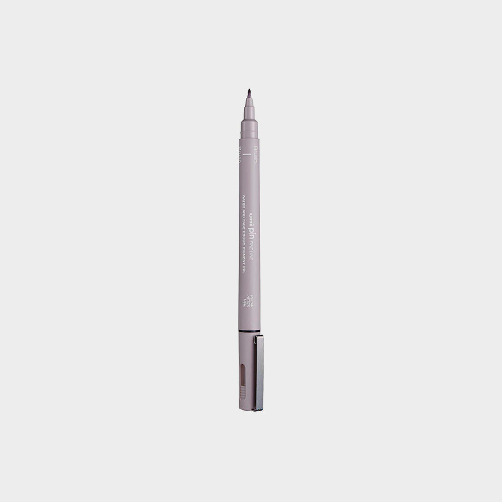 Uni-Ball PIN Brush Marker Sepia – Kalibrierte Pinselspitze, Wasserfeste Pigmenttinte, Box Mit 12 Stück