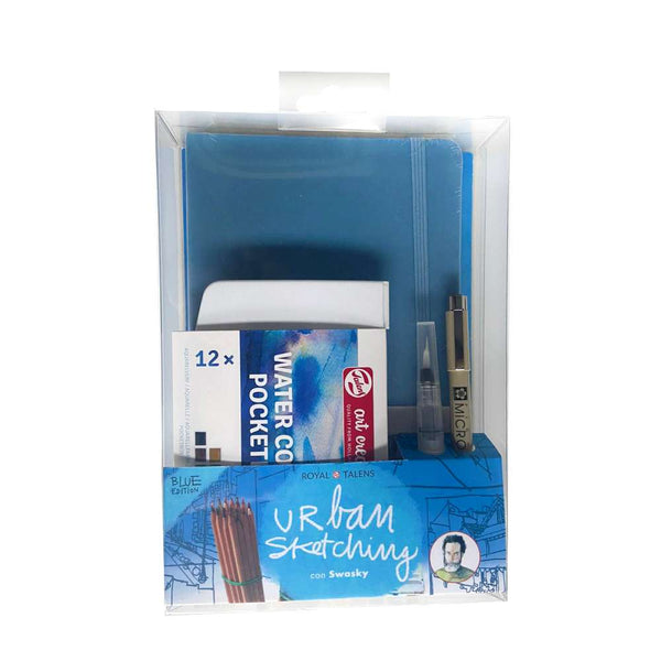 Kit Acuarela Urban Sketching Azul Art Creation