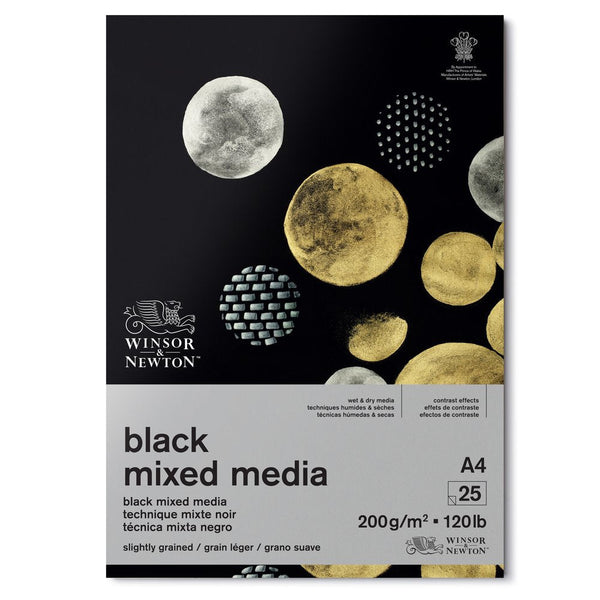 Bloc Acuarelas 25 hojas negro A4 de 200gr Winsor & Newton