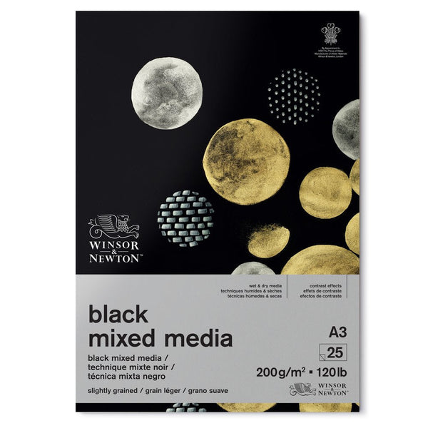 Bloc Acuarelas 25 hojas negro A3 de 200gr Winsor & Newton