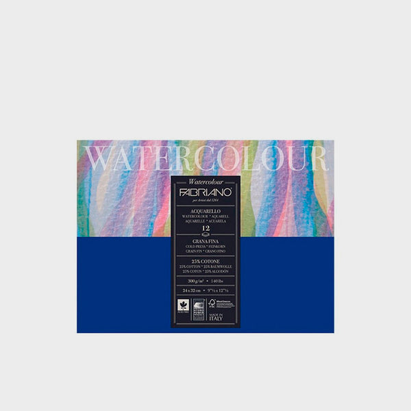 Bloc Acuarela 24x32cm 12 hojas 300gr Fabriano