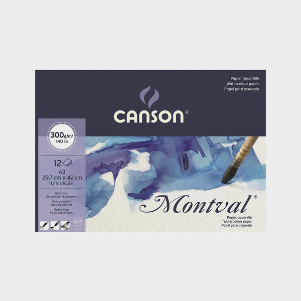 Bloc Acuarela Encolado Montval Canson A3 12h 300gr