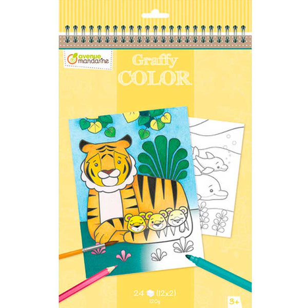 Cuaderno de Colorear Graffy Color Mamá-Bebé Avenue Mandarine - milbby tienda de manualidades bellas artes y scrap