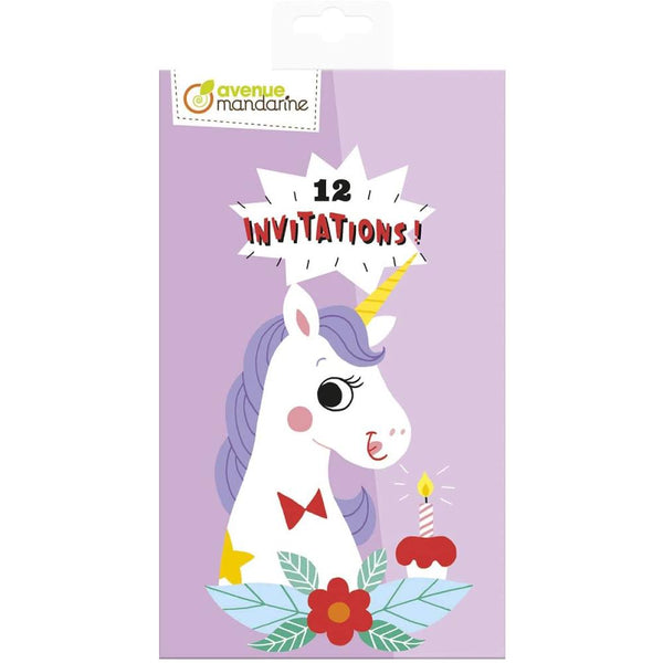 Tarjetas Invitación Unicornios Avenue Mandarine