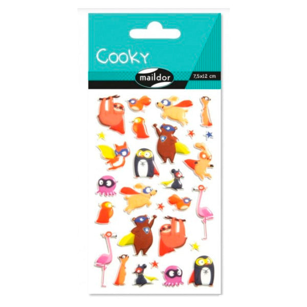 Pegatinas Cooky Animales Super Héroes 7,5x12cm Maildor