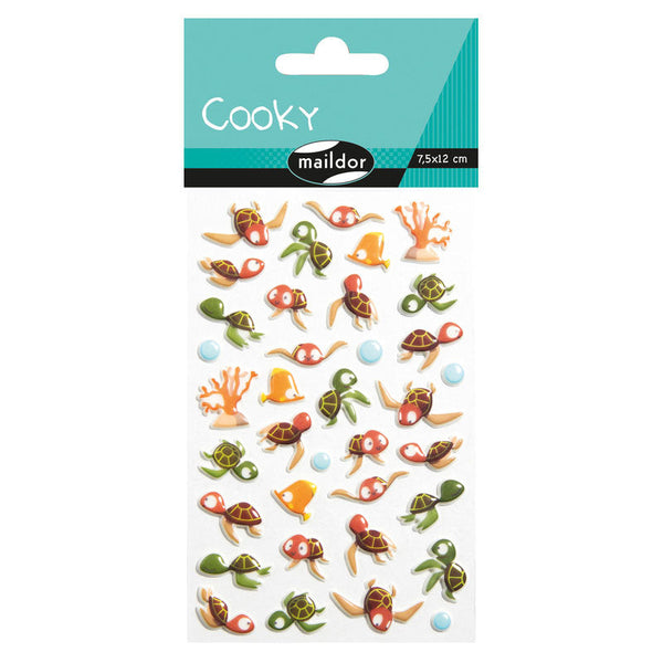 Pegatinas Cooky Tortugas 7,5x12cm Maildor