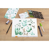 Set Lettering Tombow Greenery (1)