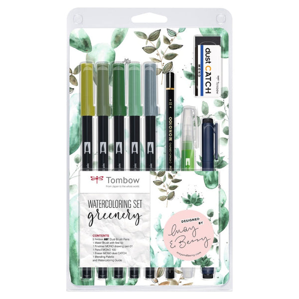 Set Lettering Tombow Greenery