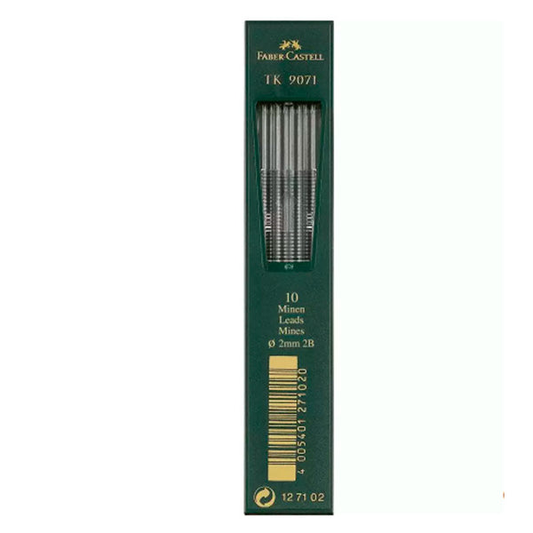 Caja 10 Minas Dibujo TK 9071 2B 2mm Faber Castell