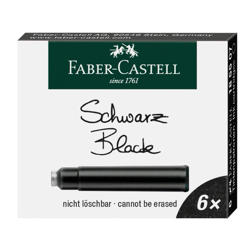 Caja 6 Cartuchos negro Faber-Castell