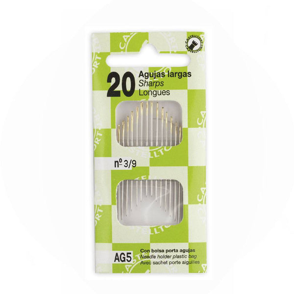 Set 20 Agujas De Coser Largas Nº3-9 Castelltort