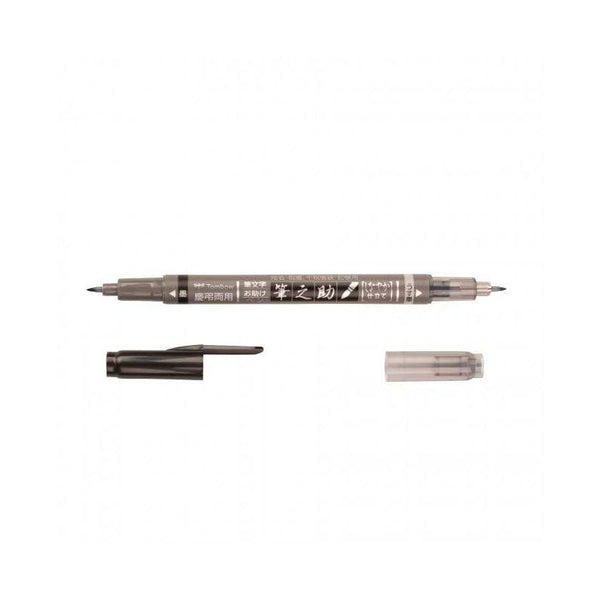Rotulador Fudenosuke Doble Punta Gris y Negro Tombow