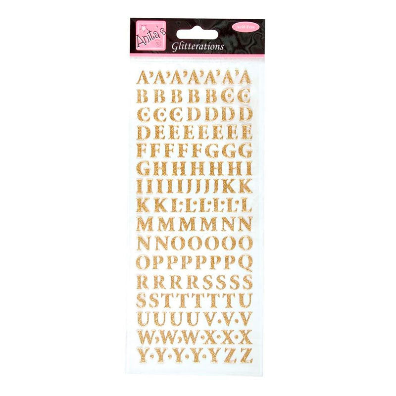 Stickers Abecedario Glitter Oro Anitas