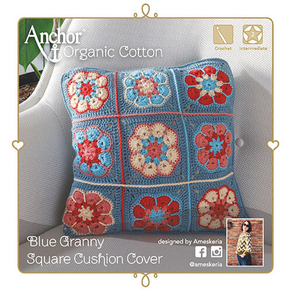 Kit Crochet Cojín Granny Azul Anchor (1)