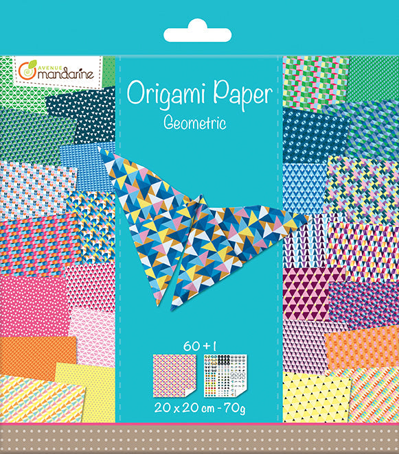 Set Papeles Origami 'Geometric' Avenue Mandarine