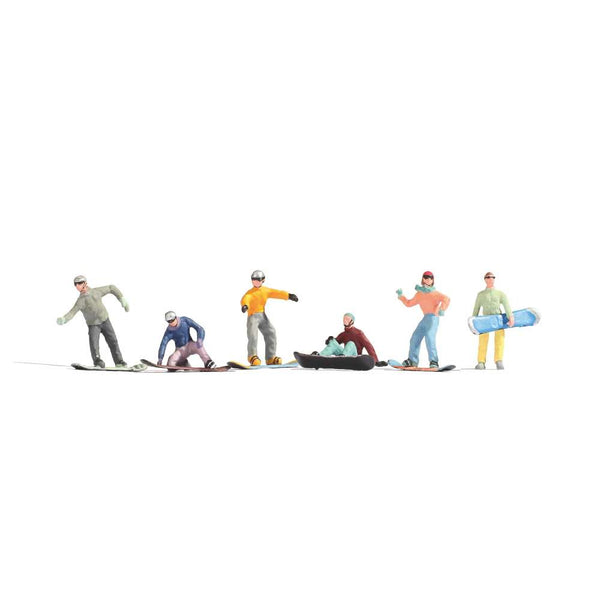 Set 6 Figuras Esquiadores Snowboard Noch