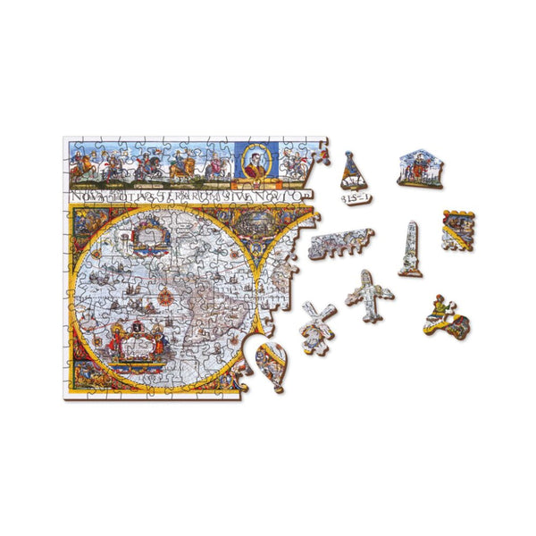 Puzzle 1000 Mapa Antiguo Nova Terrarum Caja Deluxe Wooden City