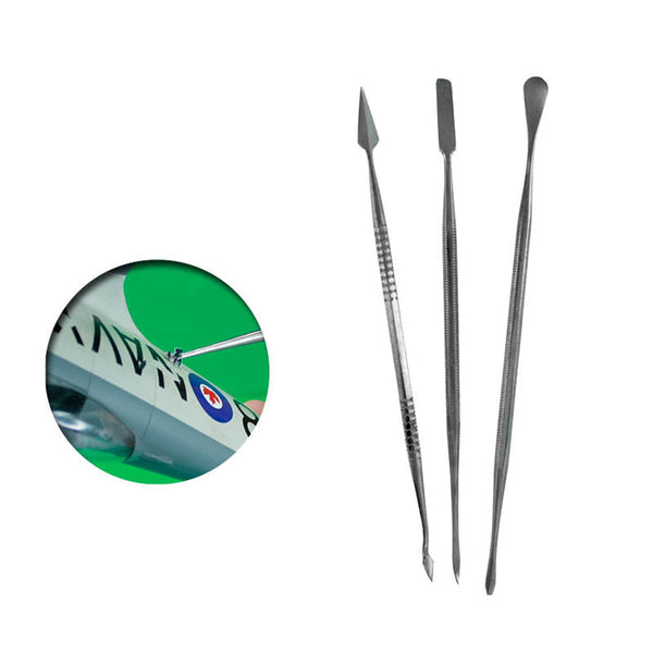 Set 3 Curetas 2 En 1 Acero Inoxidable Vallejo
