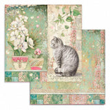 Set 10 Papeles Scrap Orchids And Cats 20x20 Stamperia (10)