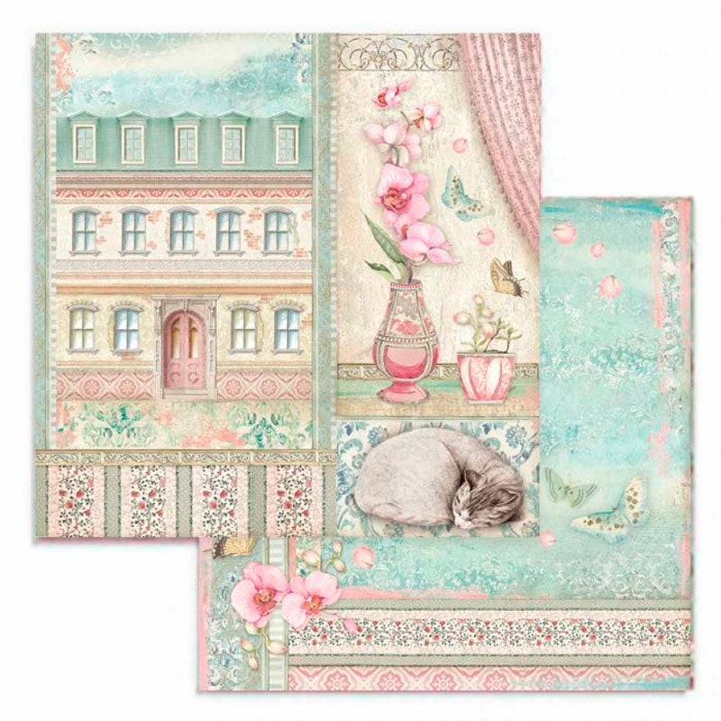 Set 10 Papeles Scrap Orchids And Cats 20x20 Stamperia (7)