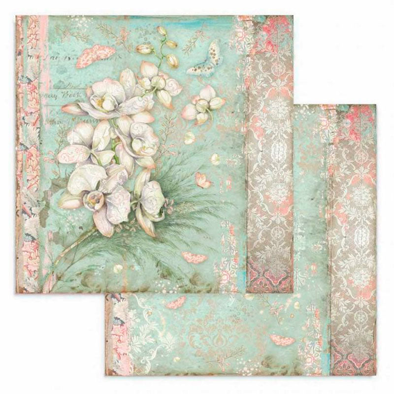 Set 10 Papeles Scrap Orchids And Cats 20x20 Stamperia (5)