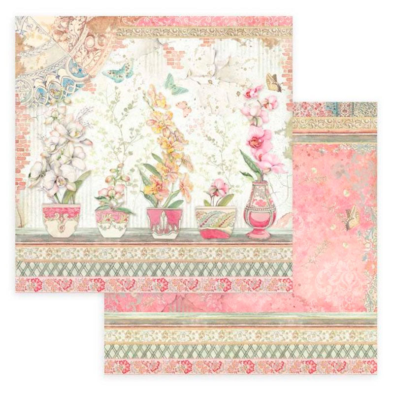 Set 10 Papeles Scrap Orchids And Cats 20x20 Stamperia (3)