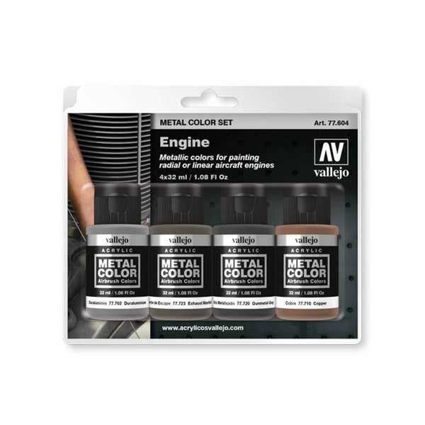 Set 4 Pinturas Color Motor 32 ml Vallejo