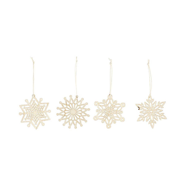 Set 4 Copos de Nieve Ornamentados
