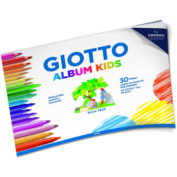 Bloc Dibujo Infantil GIOTTO A4 Blanco 30h 90gr - milbby tienda de manualidades bellas artes y scrap