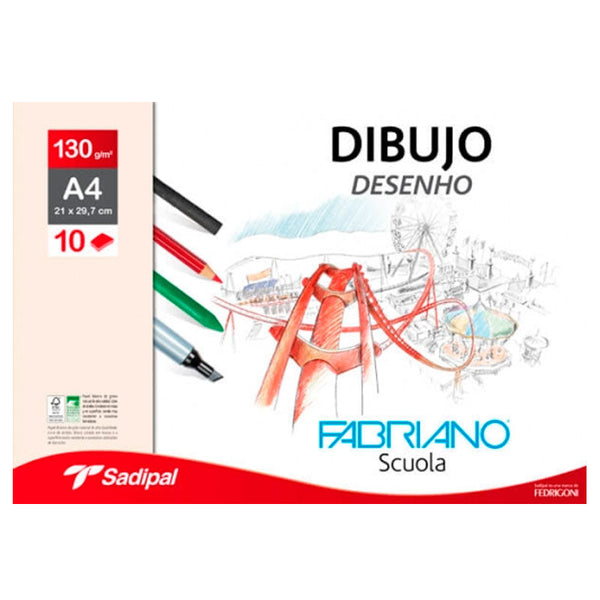 Láminas de Dibujo A4 Liso Fabriano