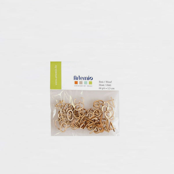 Números de Madera 1,5cm 66 uds Artemio