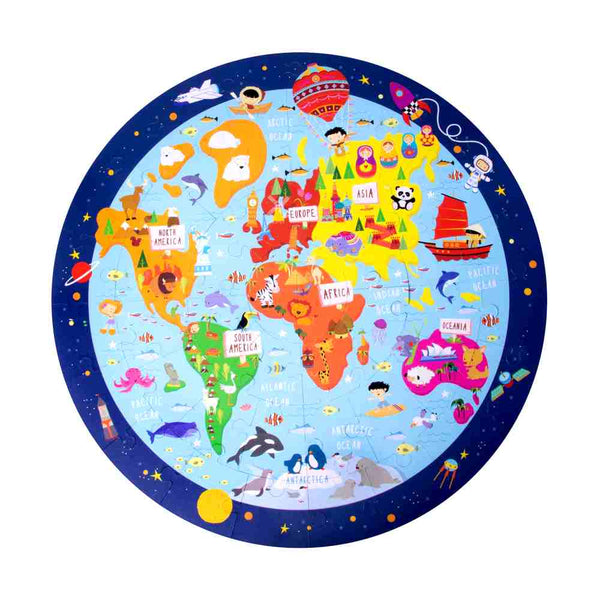 Puzzle Circular Mapamundi 48 Piezas Apli Kids (1)