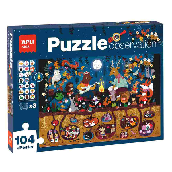 Puzzle Observación Bosque 104 Piezas Apli Kids