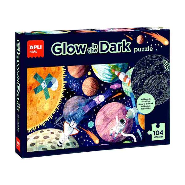 Puzzle Glow In The Dark Sistema Solar 104 Piezas Apli Kids