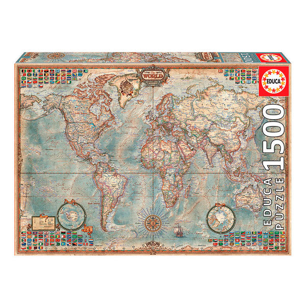 Puzzle 1500 Piezas Mapa Político El Mundo Educa