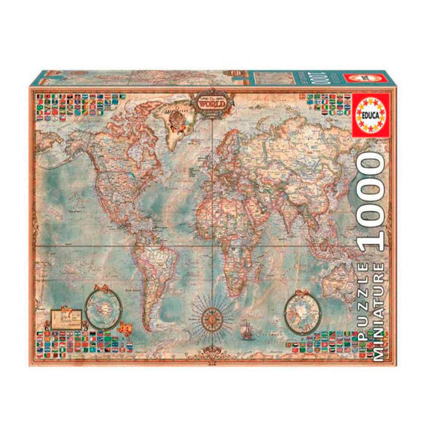 Puzzle 1000 Piezas El Mundo Mapa Político Miniatura Educa
