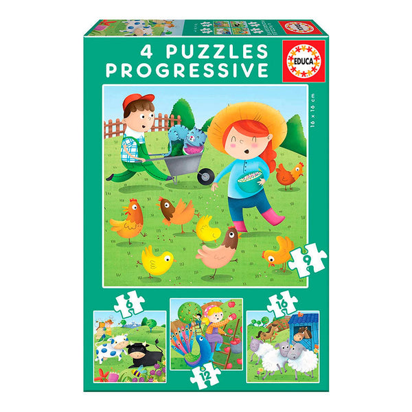 Puzzle Progresivo Animales Granja Educa
