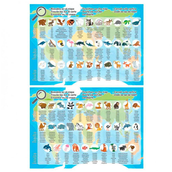 Puzzle 150 Piezas Mapamundi Animales Educa (1)