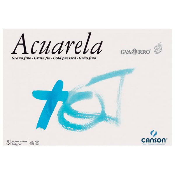 Bloc Acuarela Encolado 32x46cm 240gr 20 Hojas Guarro