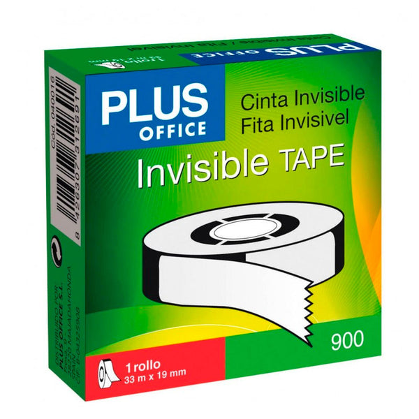 Cinta Adhesiva Invisible 3,3x1,9cm Plus Office