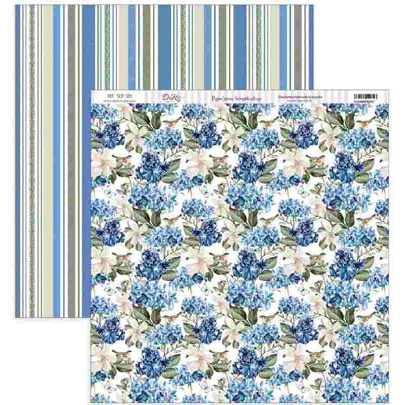 Set Papeles Scrapbooking Nature In Blue 20x20cm Dayka (4)