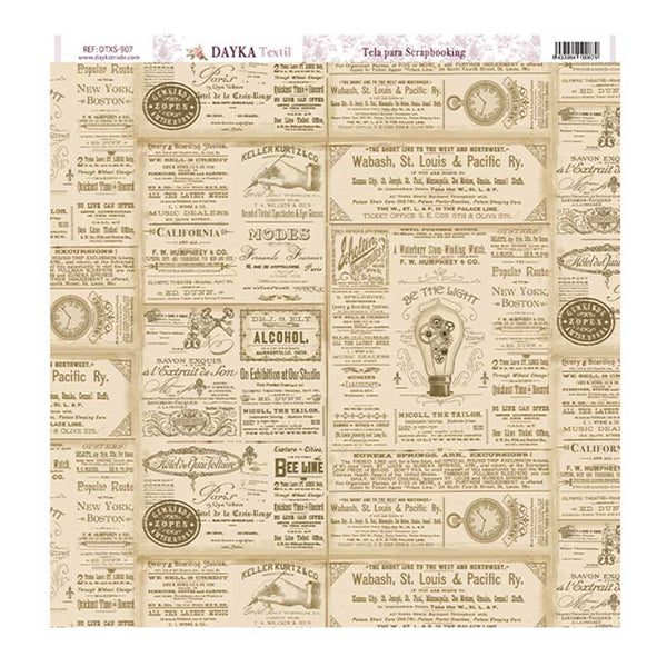 Tela Encuadernar Antique Newspaper 30,5x30,5cm Dayka