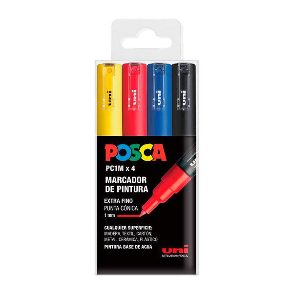 Estuche 4 Rotuladores Básicos Posca PC-1M