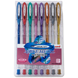 Estuche 8 Roller Gel Metálicos Signo 0.7mm Uni-Ball