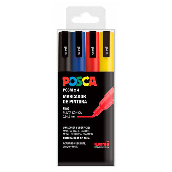Estuche 4 Rotuladores Básicos Posca PC-3M