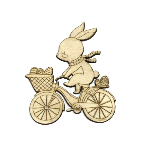 Silueta Madera Florece Conejito Bici Fridita