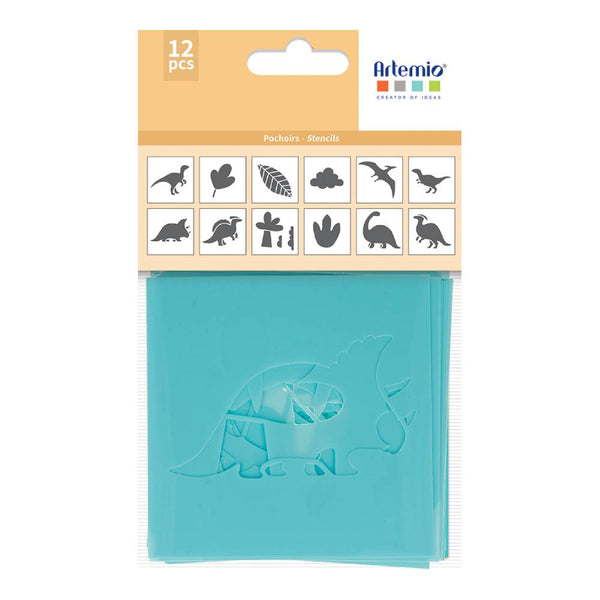 Set 12 Plantillas Stencil Colección Dinos & Co